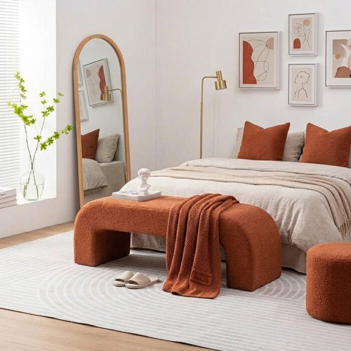 banc arcodi tissu boucle moderne design salon