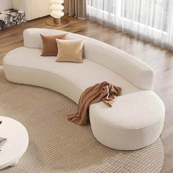 Cloudy  – Canapé Design Organique en Tissu Bouclette