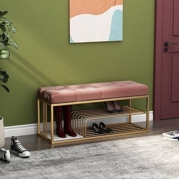 banc chaussures ekilib velours design moderne entree