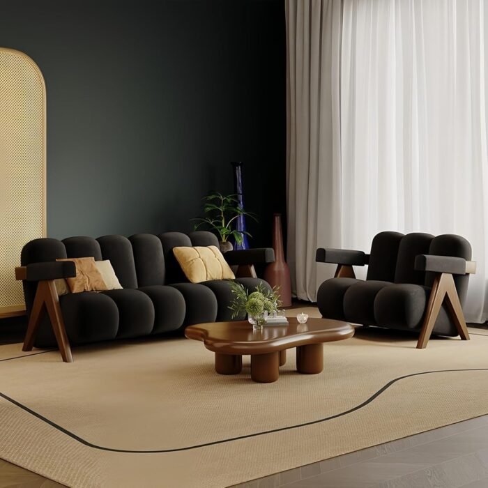 pack salon bulky canape fauteuil bois massif maroc