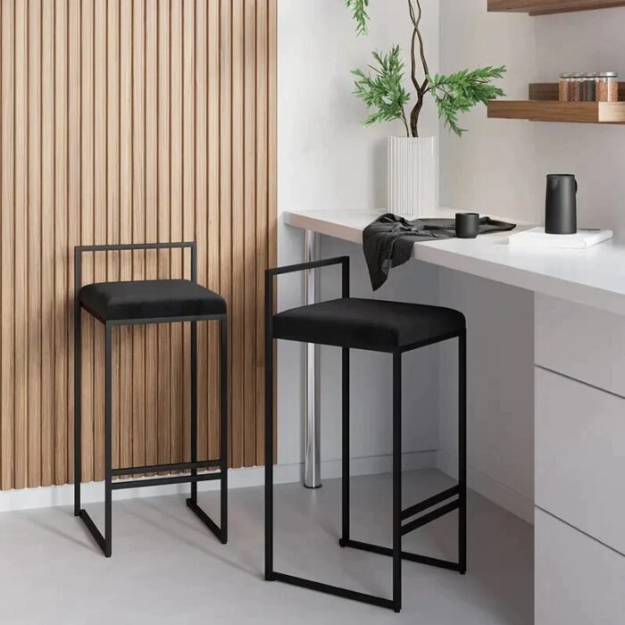 tabouret chaise visk moderne noir dossier confortable