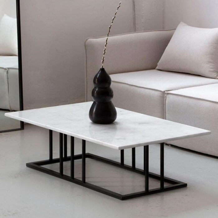 Rectonis – Table Basse Effet Marbre Design Moderne Minimaliste