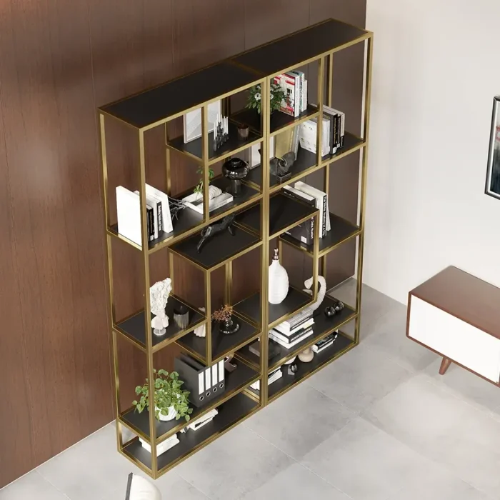 Torre – Étagère de Luxe Moderne 8 Niveaux Design Métal Doré